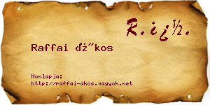 Raffai Ákos névjegykártya
